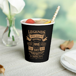 Personalized vintage 30th birthday whiskey themed paper cups