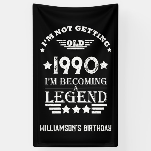 Personalized vintage 35th birthday gifts banner (Vertical)