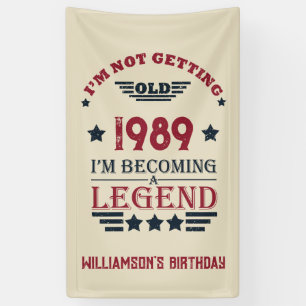 Personalized vintage 35th birthday party  banner