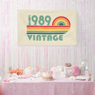 Personalized vintage 35th birthday party banner