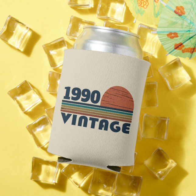 Personalized vintage 35th birthday party can cooler (In Situ Summer)