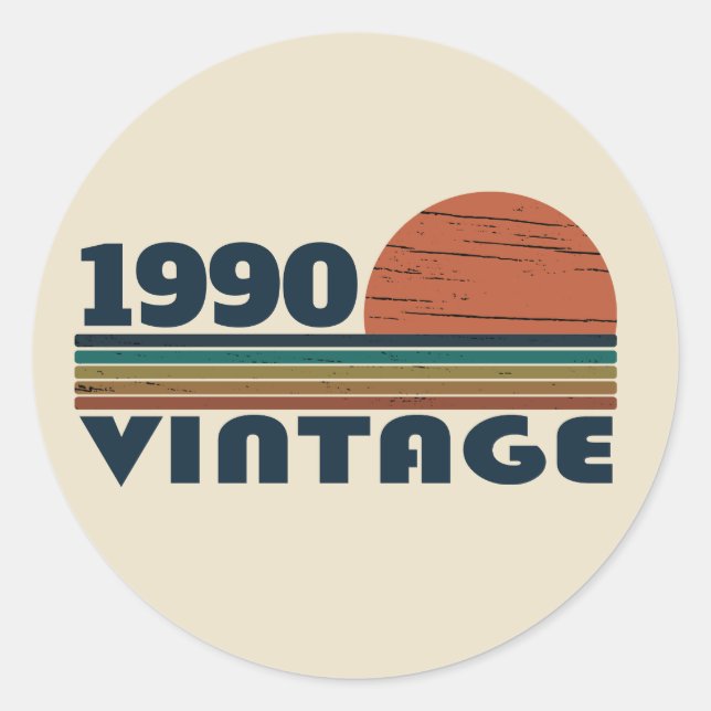 Personalized vintage 35th birthday party classic round sticker (Front)