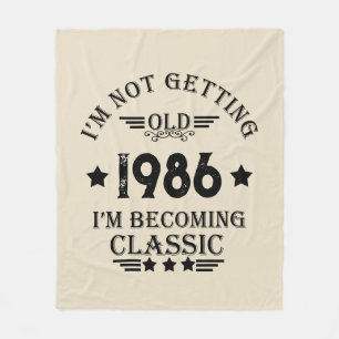 Personalized vintage 35th birthday party fleece blanket