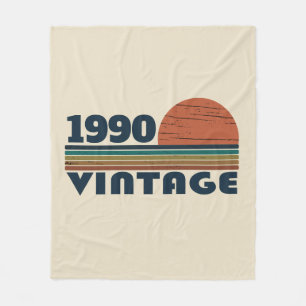 Personalized vintage 35th birthday party fleece blanket