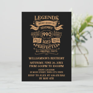 Personalized vintage 35th birthday party invitation