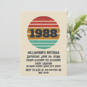 Personalized vintage 35th birthday party invitation