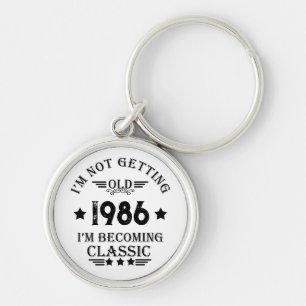 Personalized vintage 35th birthday party keychain