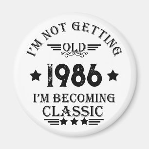Personalized vintage 35th birthday party magnet