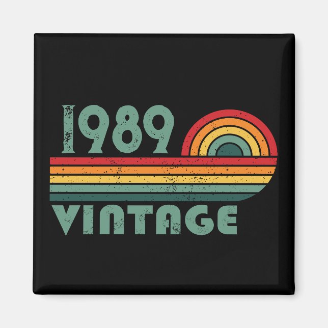 Personalized vintage 35th birthday party magnet (Front)