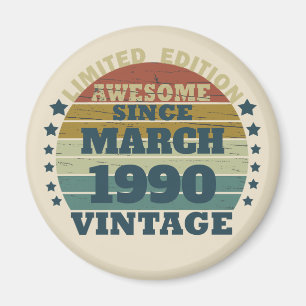 Personalized vintage 35th birthday party magnet
