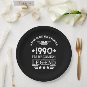 Personalized vintage 35th birthday party paper plate
