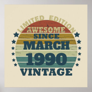 Personalized vintage 35th birthday party poster