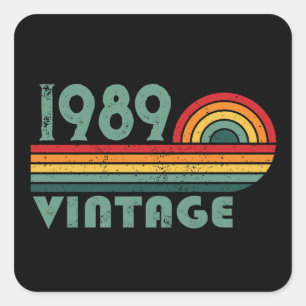Personalized vintage 35th birthday party square sticker