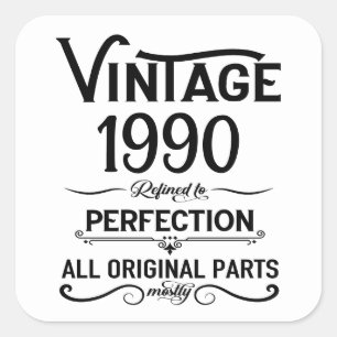 Personalized vintage 35th birthday party square sticker