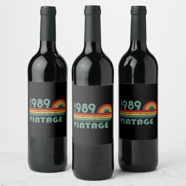 Personalized vintage 35th birthday party wine label (Bottles)