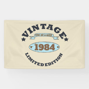 Personalized vintage 40th birthday gift banner