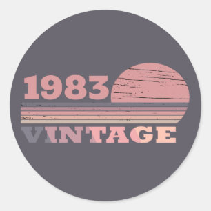 Personalized vintage 40th birthday party classic round sticker