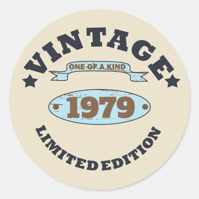 Personalized vintage 45th birthday gift classic round sticker (Front)
