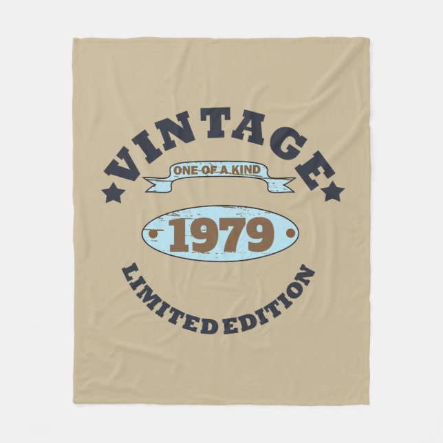 Personalized vintage 45th birthday gift fleece blanket (Front)