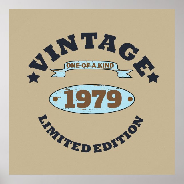 Personalized vintage 45th birthday gift poster (Front)