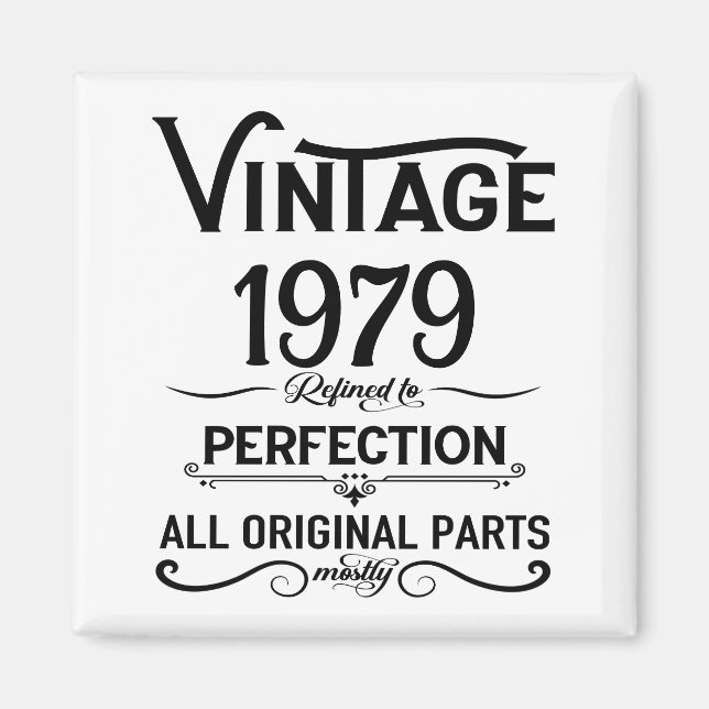 Personalized vintage 45th birthday gifts black magnet (Front)