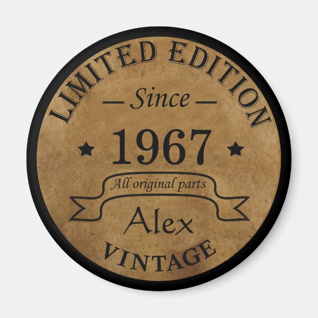 Personalized vintage 45th birthday gifts magnet (Front)