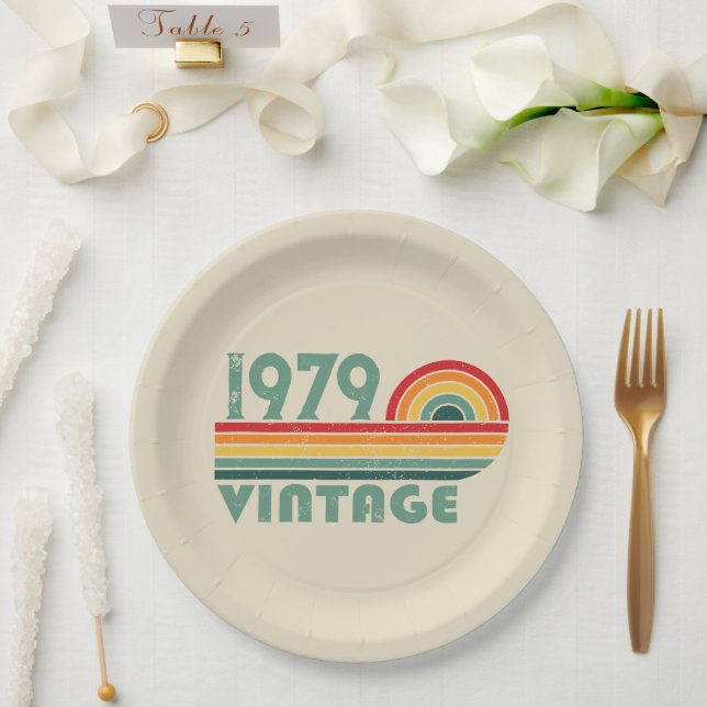 Personalized vintage 45th birthday gifts paper plate (Wedding)
