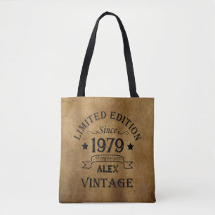 Personalized vintage 45th birthday gifts tote bag