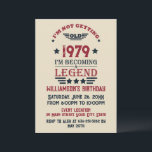 Personalized vintage 45th birthday party invitation<br><div class="desc">You can add some originality with this limited edition, premium quality, and original, classy, retro, and vintage-looking birthday graphic design with a cool typography font. This is a great gift idea for men, women, husbands, wives, girlfriends, and boyfriends who will love this one-of-a-kind piece of art. Unique and funny holiday...</div>