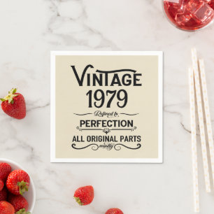Personalized vintage 45th birthday party napkin