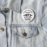 Personalized vintage 50th birthday gifts 2 inch round button<br><div class="desc">You can add some originality with this limited edition, premium quality, and original, classy, retro, and vintage-looking birthday graphic design with a cool typography font. This is a great gift idea for men, women, husbands, wives, girlfriends, and boyfriends who will love this one-of-a-kind piece of art. Unique and funny holiday...</div>