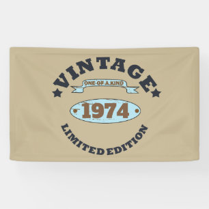 Personalized vintage 50th birthday party banner