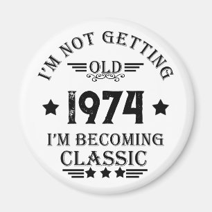 Personalized vintage 50th birthday party magnet