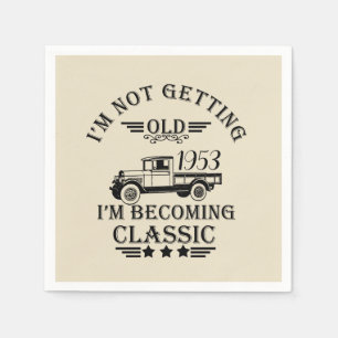 personalized vintage 50th birthday party napkin