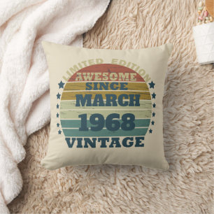 Personalized vintage 55th birthday gift throw pillow