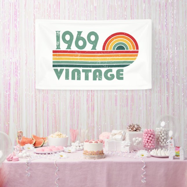 Personalized vintage 55th birthday gifts banner (Party)