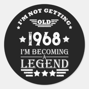 Personalized vintage 55th birthday party classic round sticker