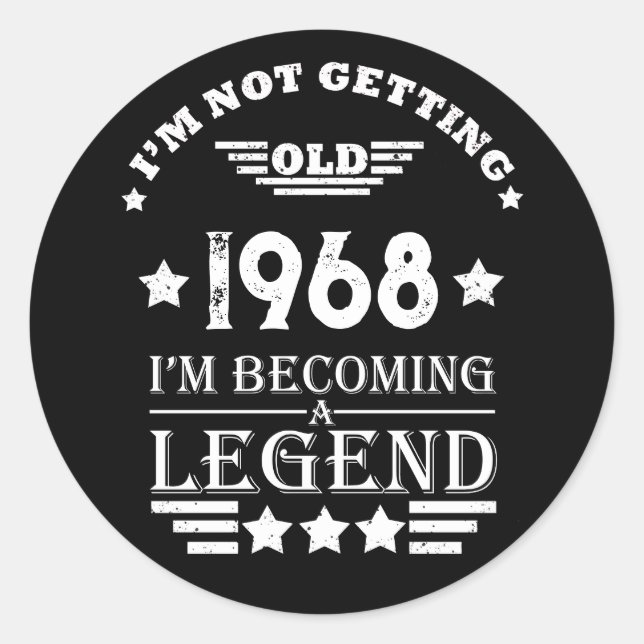 Personalized vintage 55th birthday party classic round sticker (Front)