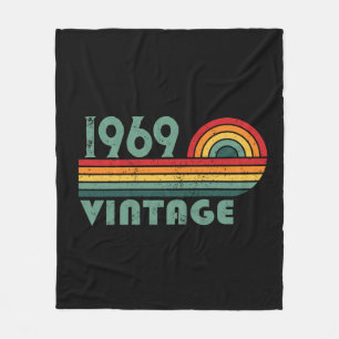 Personalized vintage 55th birthday party fleece blanket