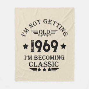 Personalized vintage 55th birthday party fleece blanket
