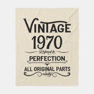 Personalized vintage 55th birthday party fleece blanket