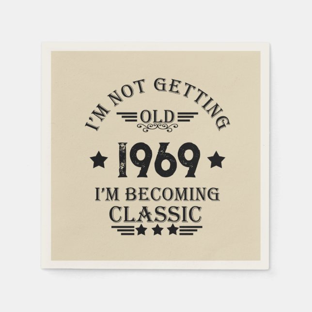 Personalized vintage 55th birthday party napkin (Front)