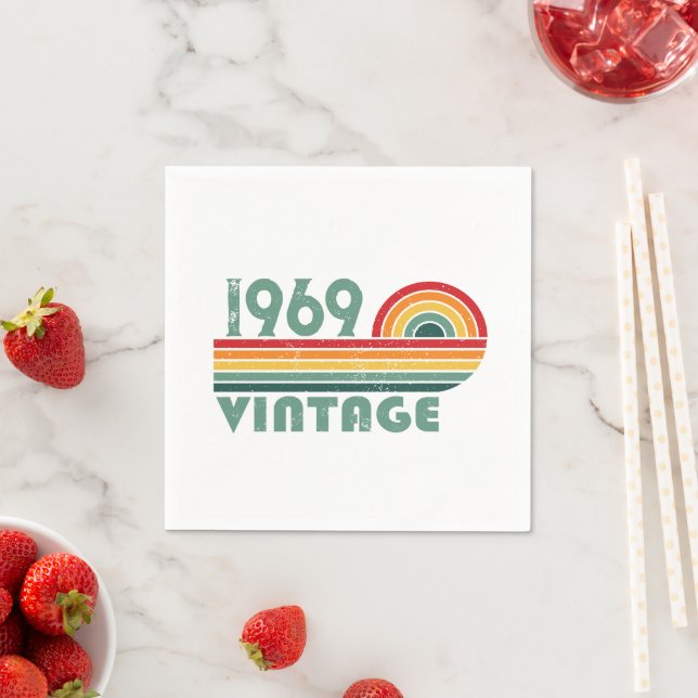 Personalized vintage 55th birthday party napkin (Insitu)