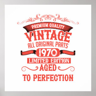 Personalized vintage 55th birthday party poster