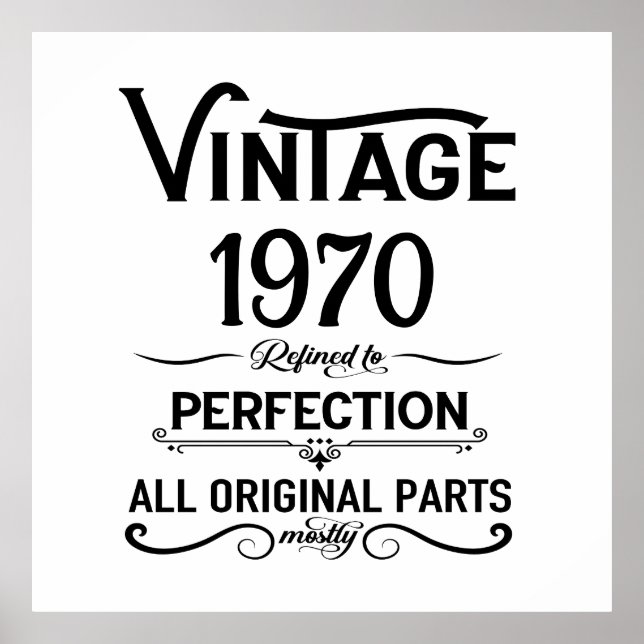 Personalized vintage 55th birthday party poster (Front)