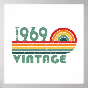 Personalized vintage 55th birthday party poster