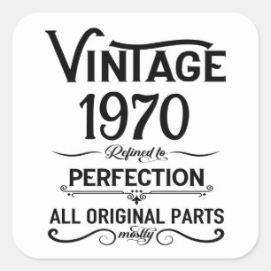 Personalized vintage 55th birthday party square sticker