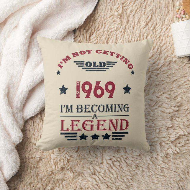Personalized vintage 55th birthday party throw pillow (Blanket)
