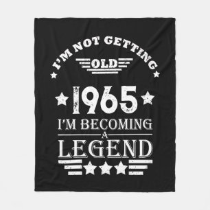 Personalized vintage 60th birthday black white fleece blanket