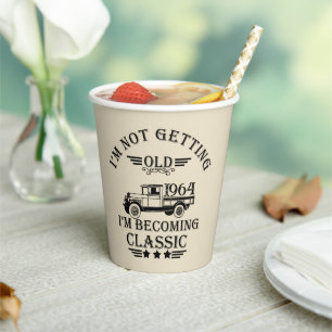 Personalized vintage 60th birthday gifts paper cups